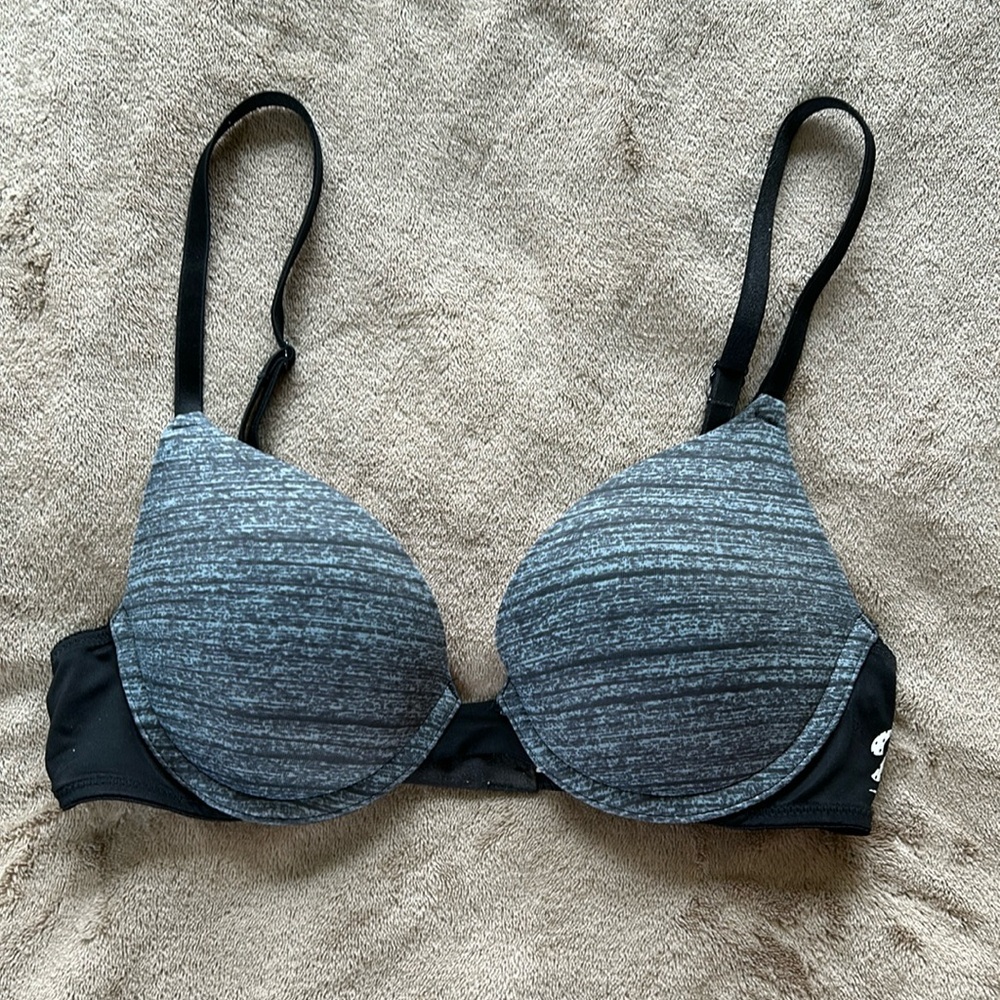 PINK bra, gray and black, size 32B